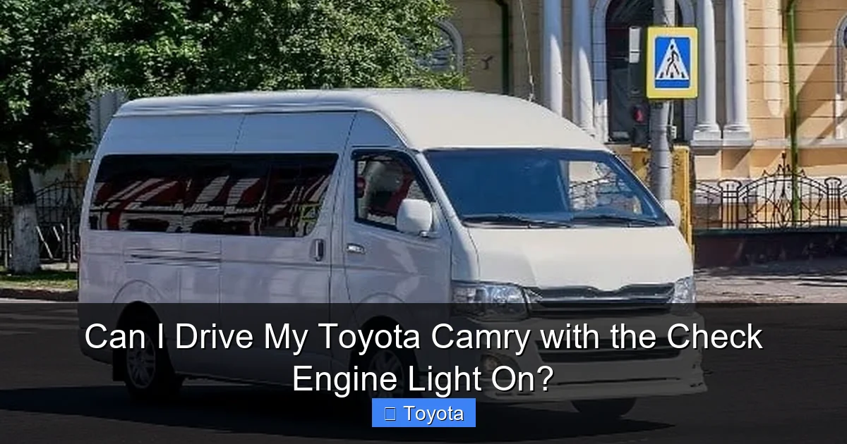 Can I Drive My Toyota Camry with the Check Engine Light On?