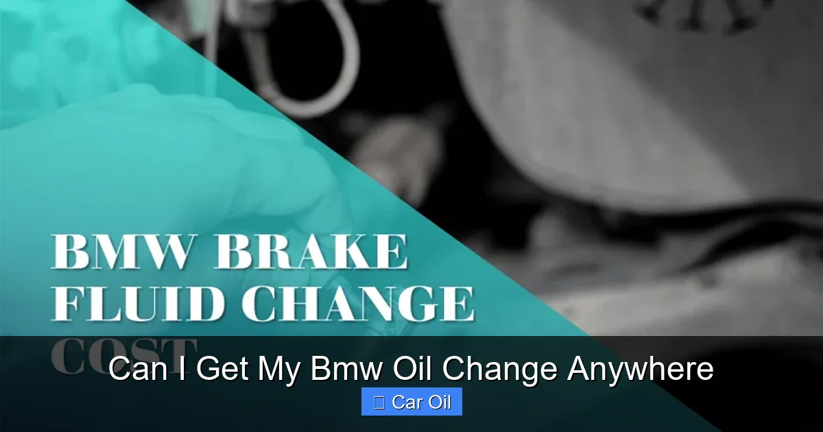 Can I Get My Bmw Oil Change Anywhere