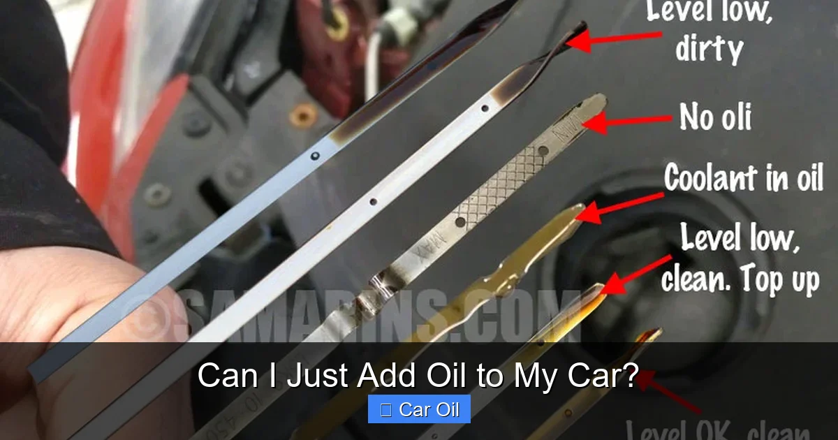 Can I Just Add Oil to My Car?