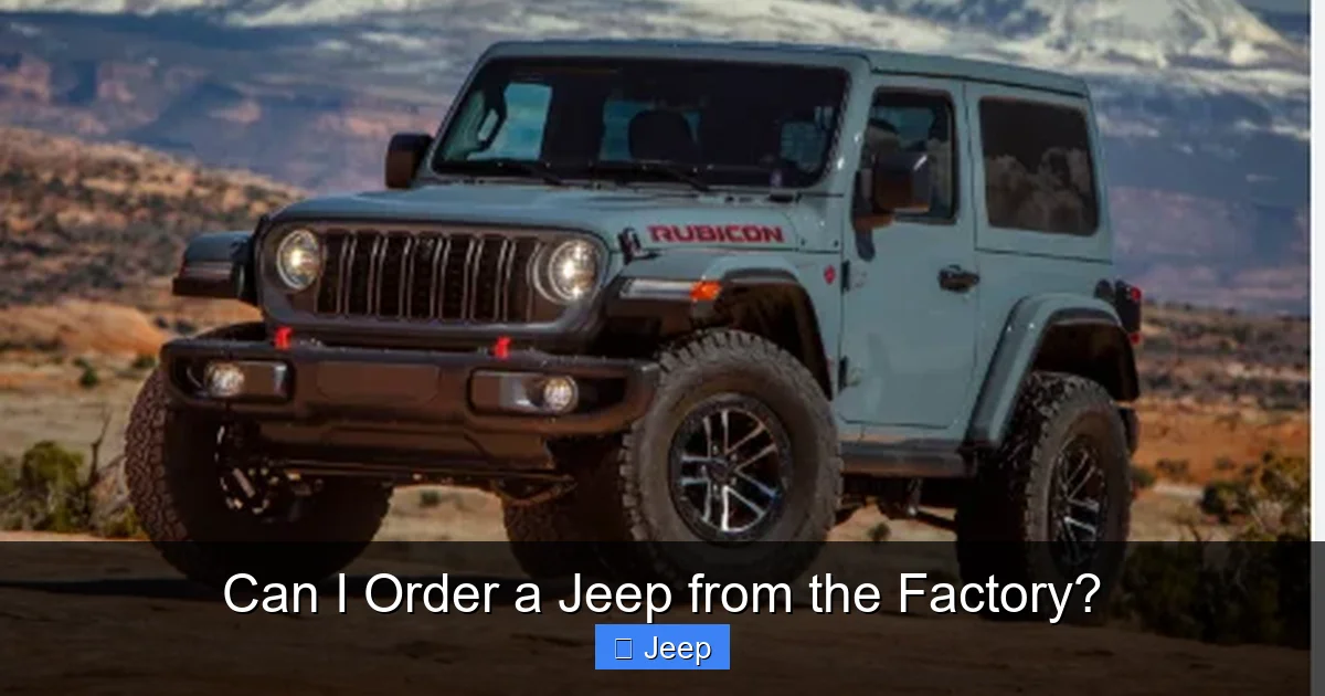 Can I Order a Jeep from the Factory?