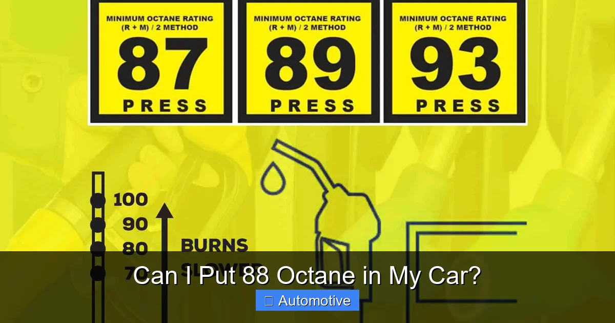 Can I Put 88 Octane in My Car?