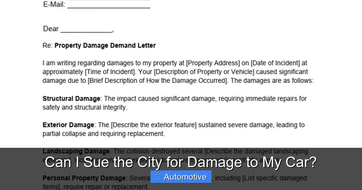 Can I Sue the City for Damage to My Car?