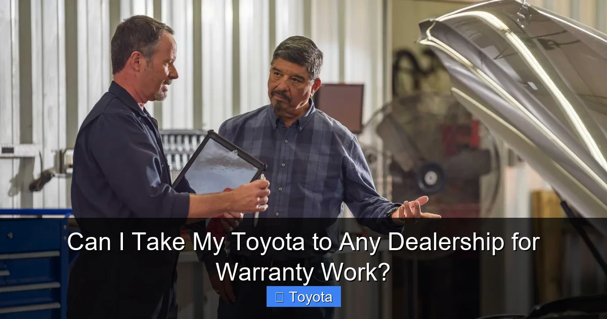 Can I Take My Toyota to Any Dealership for Warranty Work?