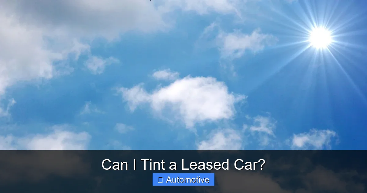 Can I Tint a Leased Car?