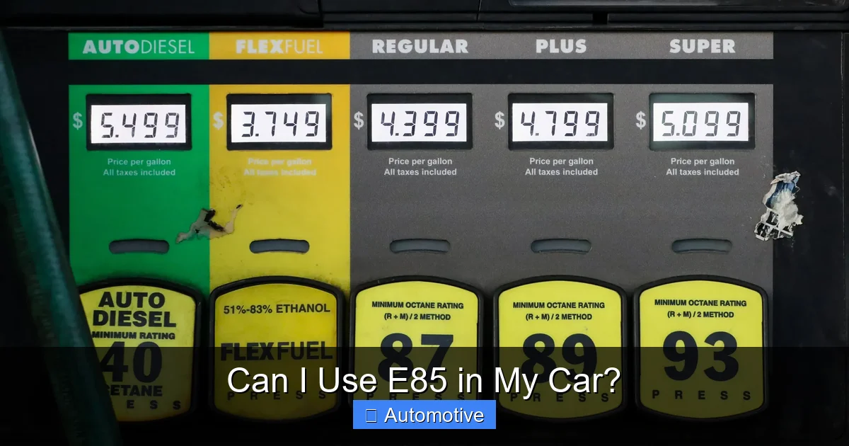 Can I Use E85 in My Car?