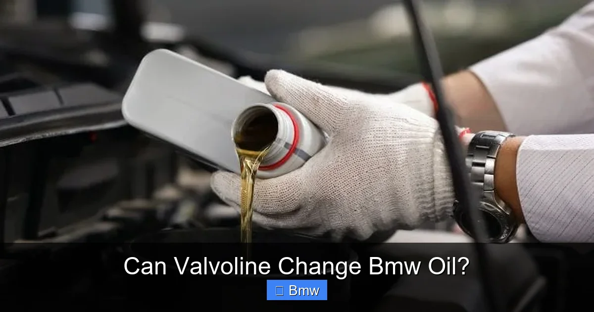 Can Valvoline Change Bmw Oil?