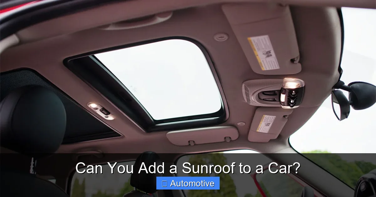 Can You Add a Sunroof to a Car?