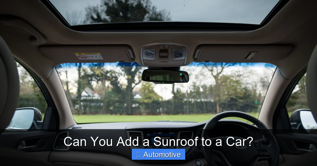 Can You Add a Sunroof to a Car?