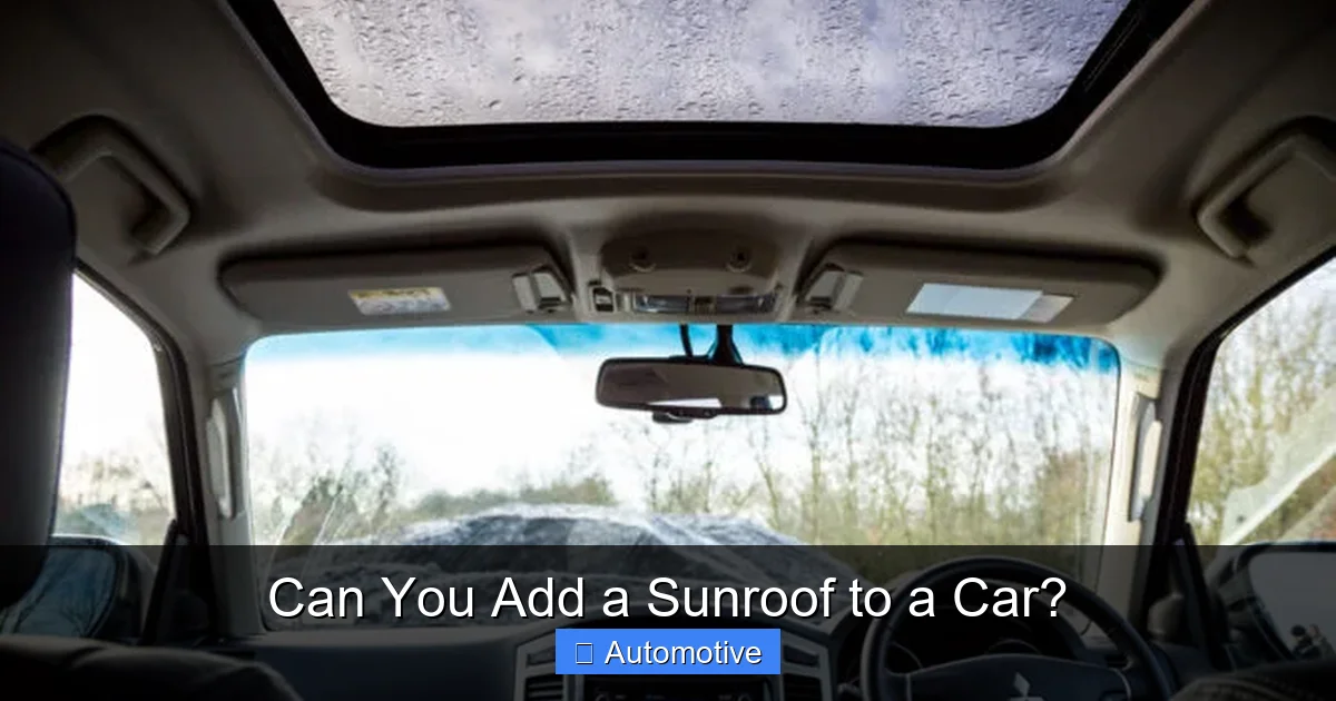 Can You Add a Sunroof to a Car?