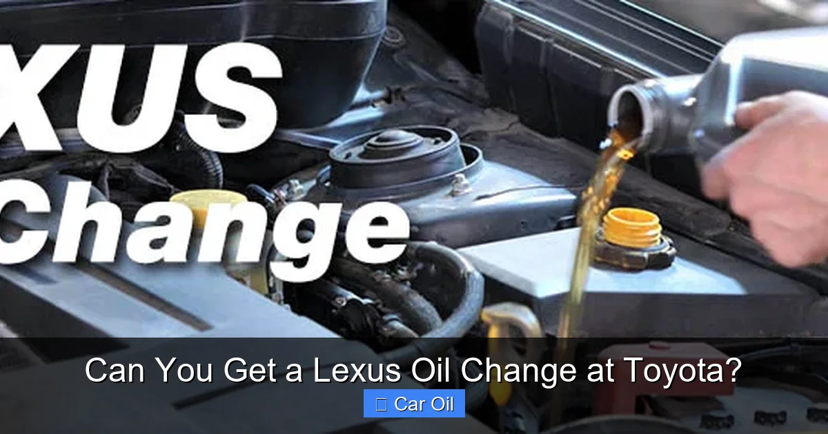 Can You Get a Lexus Oil Change at Toyota?