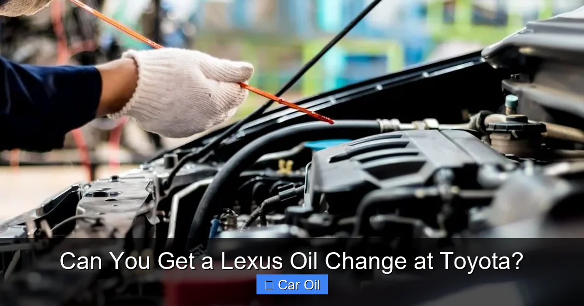Can You Get a Lexus Oil Change at Toyota?