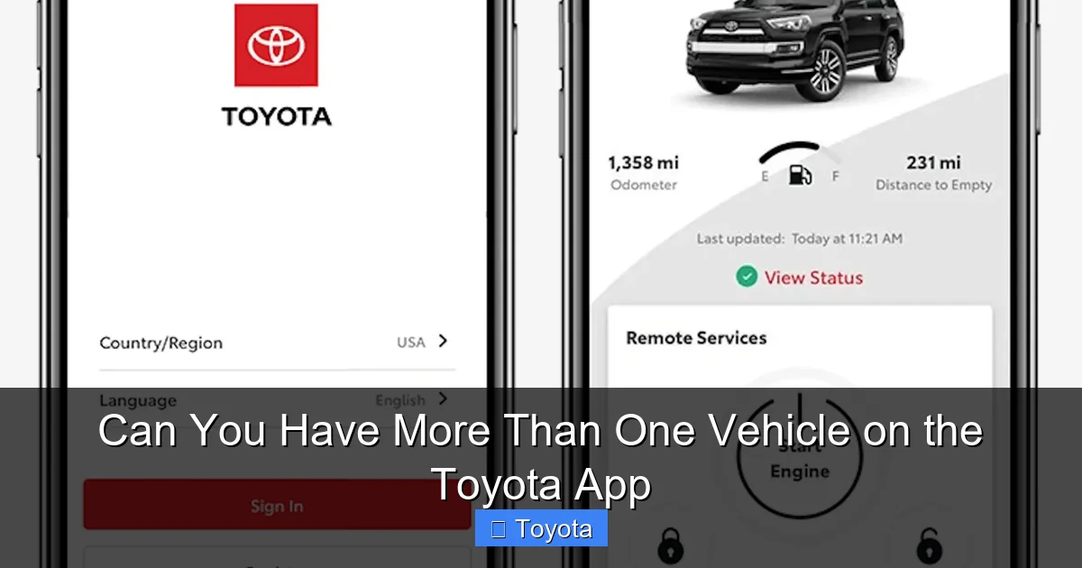 Can You Have More Than One Vehicle on the Toyota App