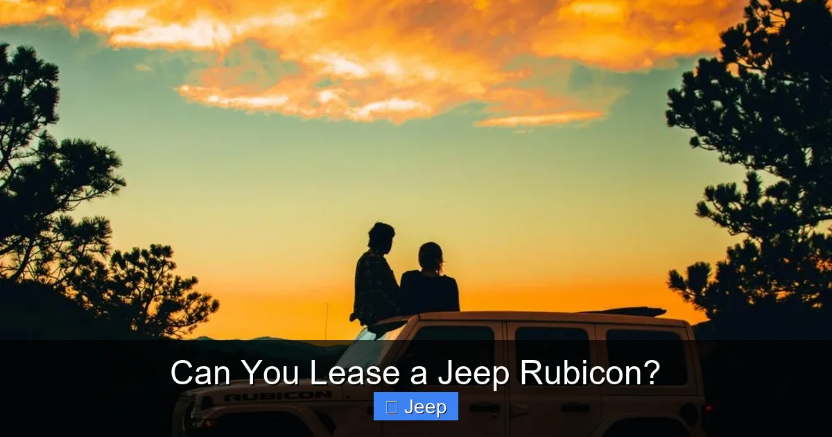 Can You Lease a Jeep Rubicon?