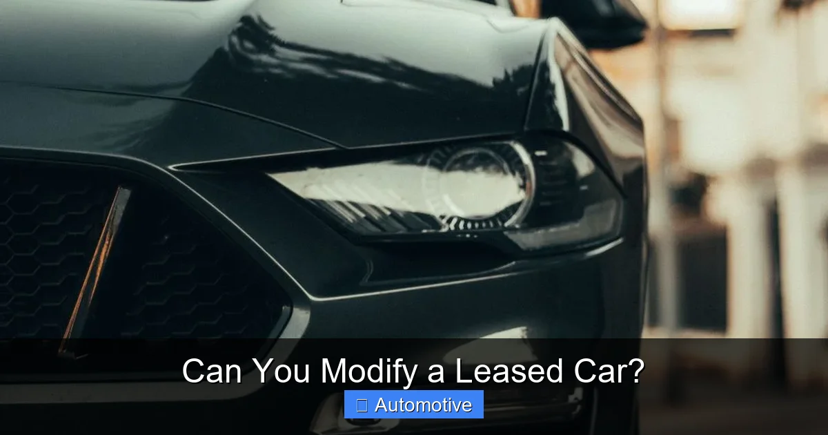 Can You Modify a Leased Car?