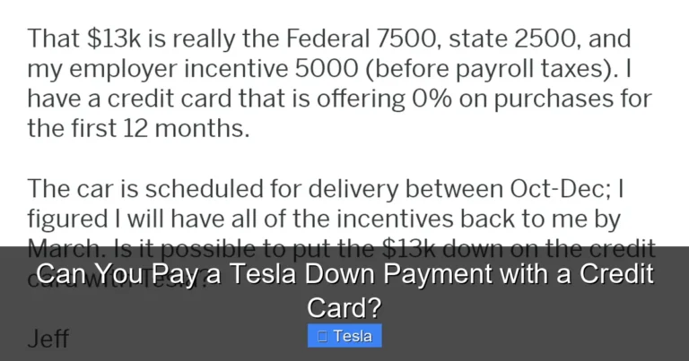 Can You Pay a Tesla Down Payment with a Credit Card?