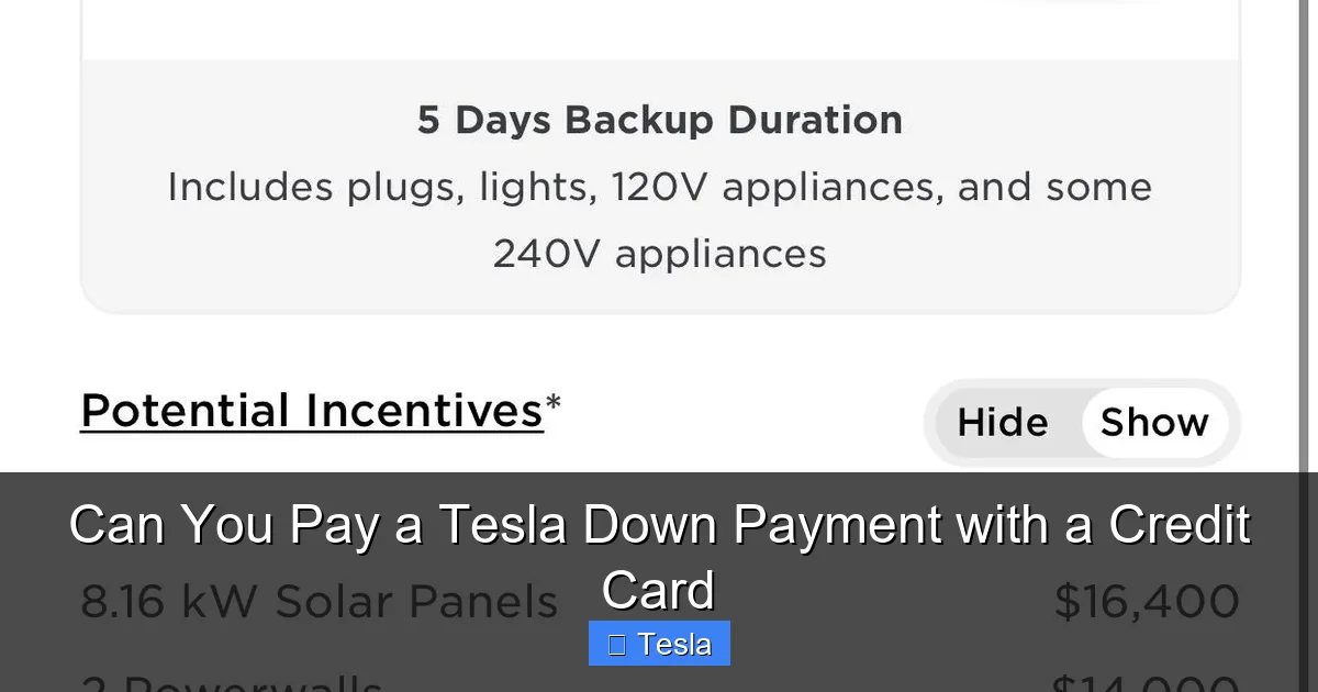 Can You Pay a Tesla Down Payment with a Credit Card