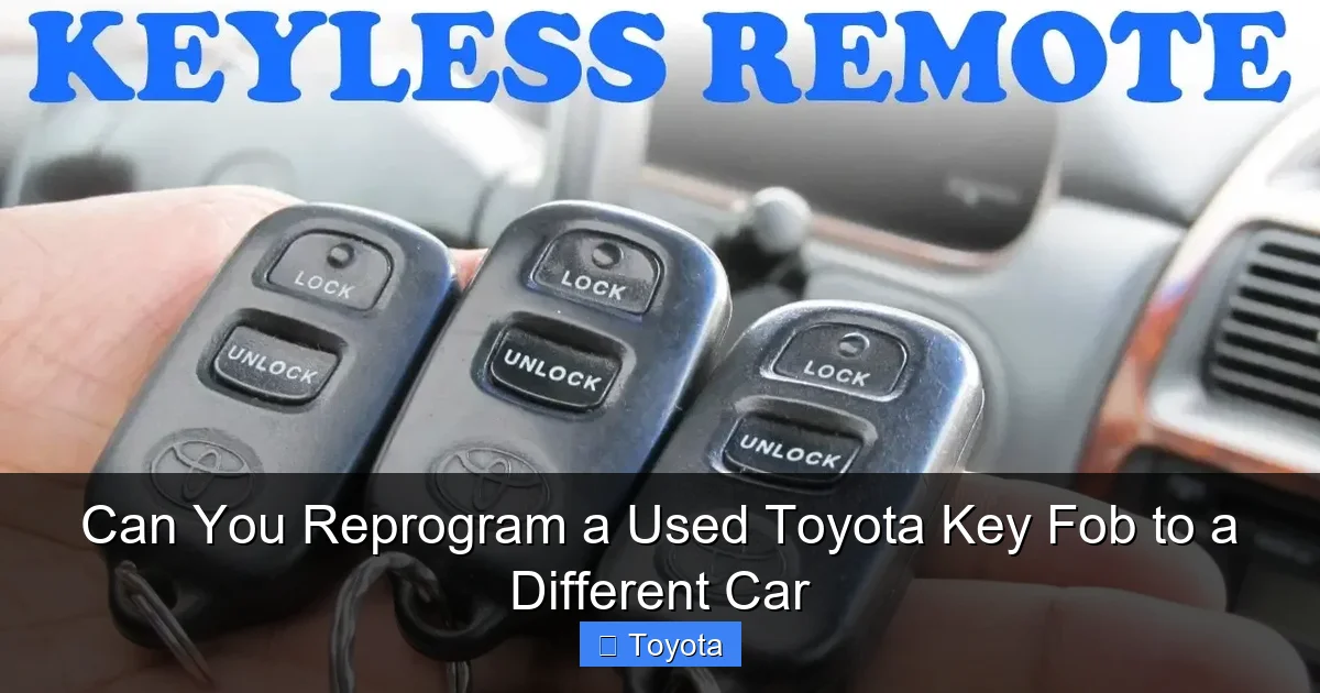 Can You Reprogram a Used Toyota Key Fob to a Different Car