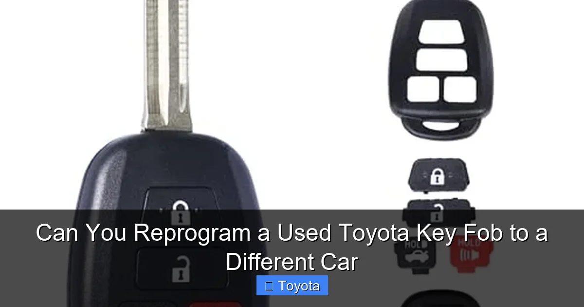 Can You Reprogram a Used Toyota Key Fob to a Different Car