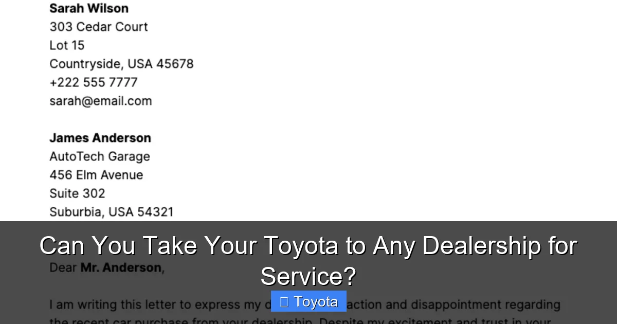 Can You Take Your Toyota to Any Dealership for Service?