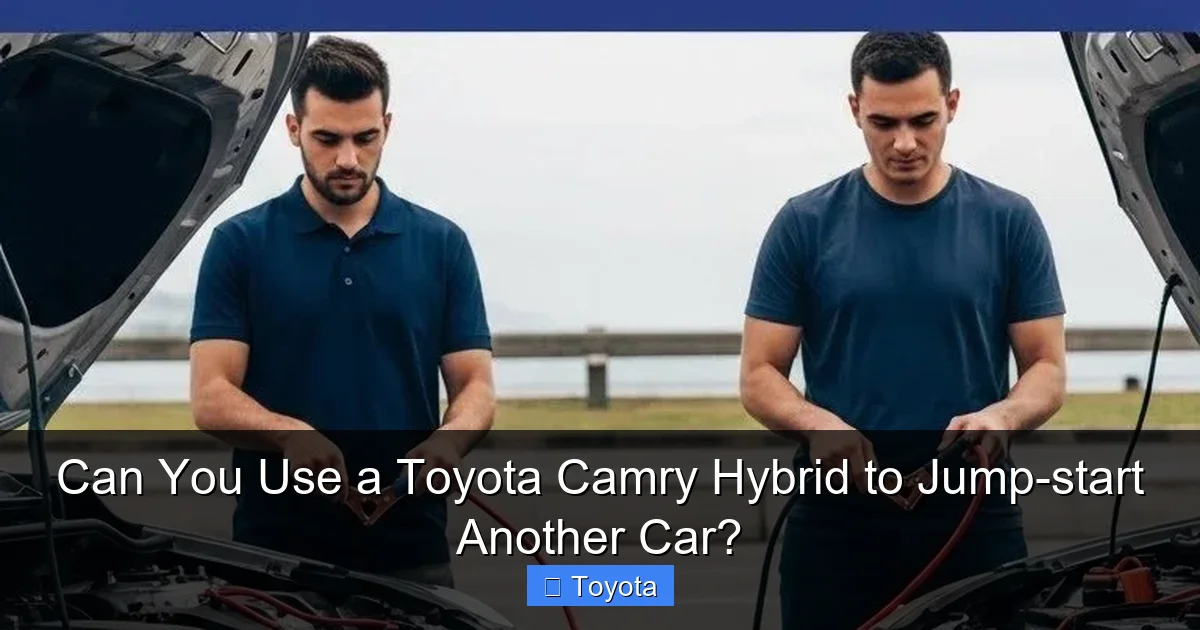 Can You Use a Toyota Camry Hybrid to Jump-start Another Car?