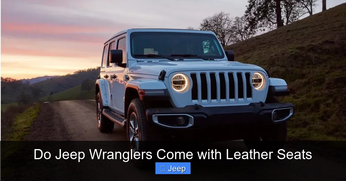 Do Jeep Wranglers Come with Leather Seats