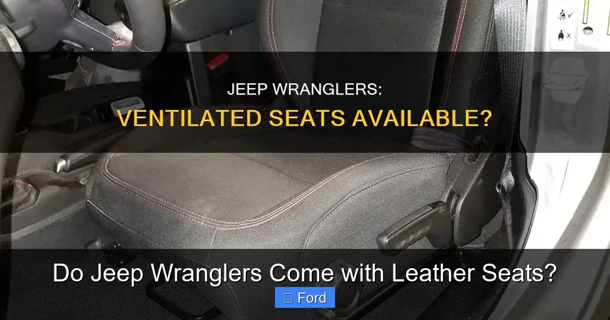 Do Jeep Wranglers Come with Leather Seats?