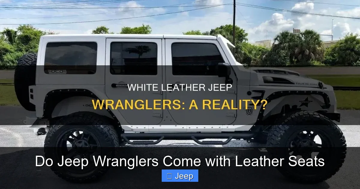 Do Jeep Wranglers Come with Leather Seats