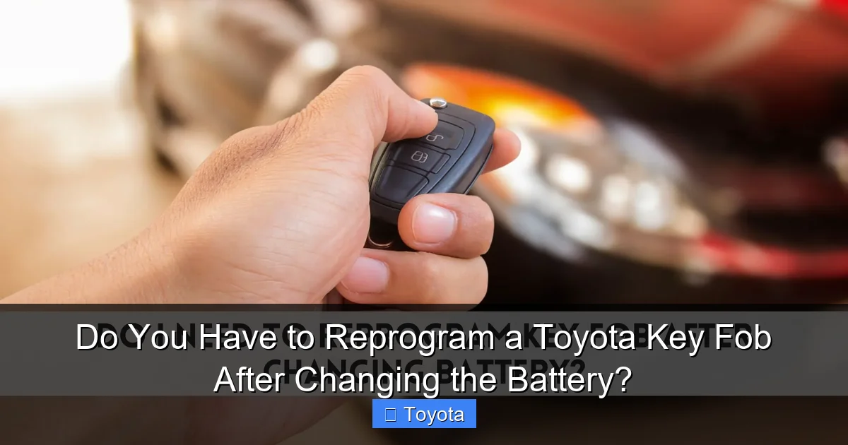 Do You Have to Reprogram a Toyota Key Fob After Changing the Battery?