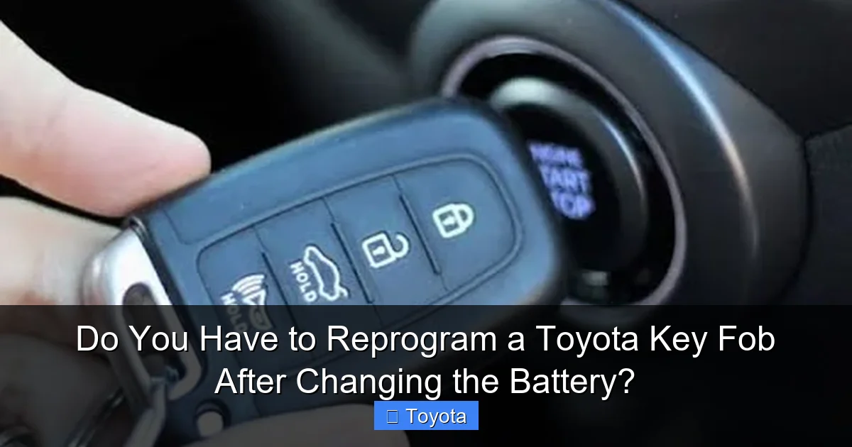 Do You Have to Reprogram a Toyota Key Fob After Changing the Battery?