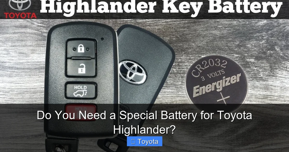Do You Need a Special Battery for Toyota Highlander?