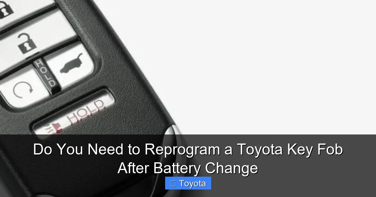 Do You Need to Reprogram a Toyota Key Fob After Battery Change