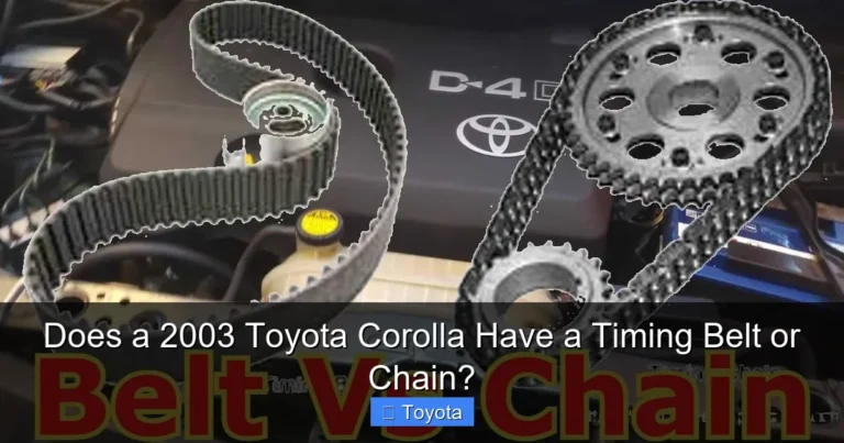 Does a 2003 Toyota Corolla Have a Timing Belt or Chain?