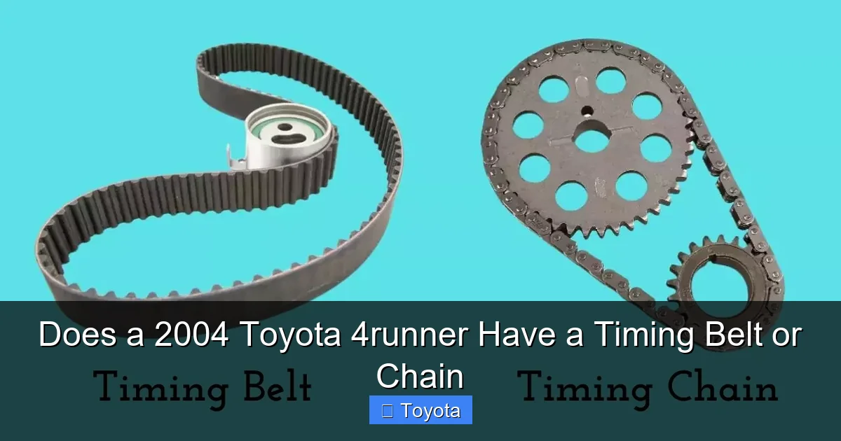 Does a 2004 Toyota 4runner Have a Timing Belt or Chain