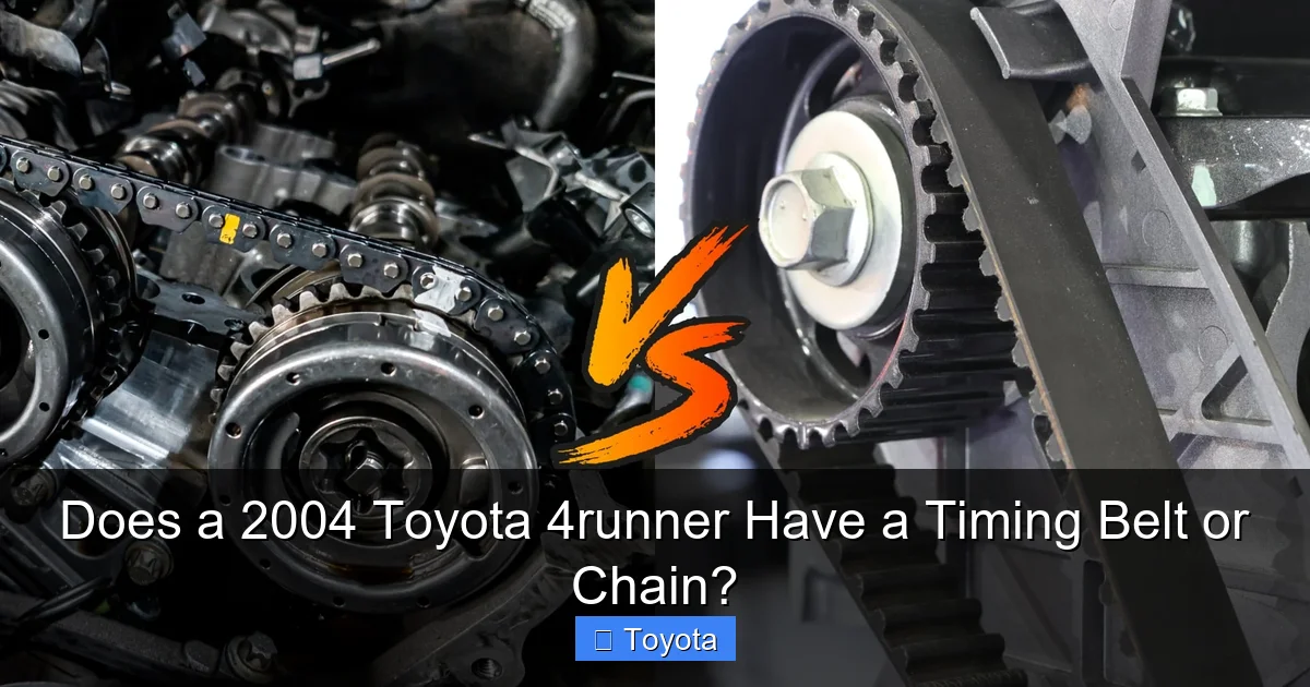 Does a 2004 Toyota 4runner Have a Timing Belt or Chain?