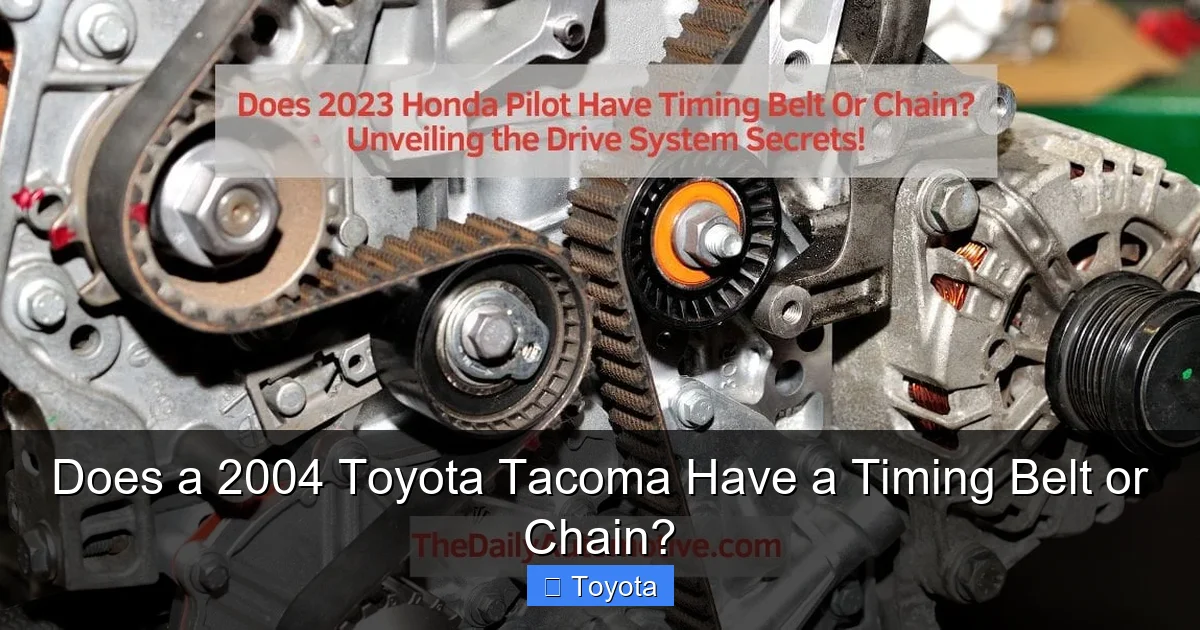 Does a 2004 Toyota Tacoma Have a Timing Belt or Chain?