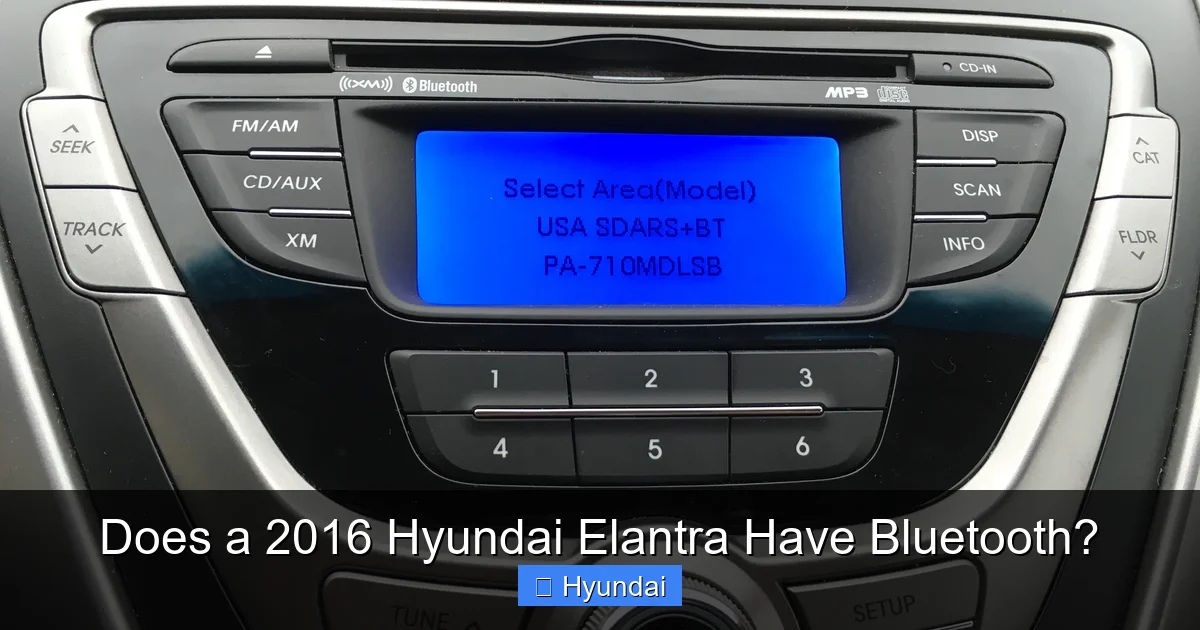 Does a 2016 Hyundai Elantra Have Bluetooth?