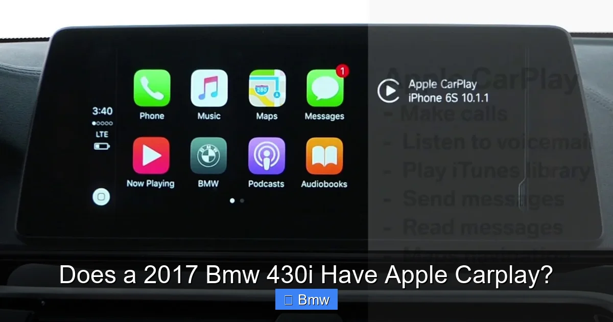 Does a 2017 Bmw 430i Have Apple Carplay?