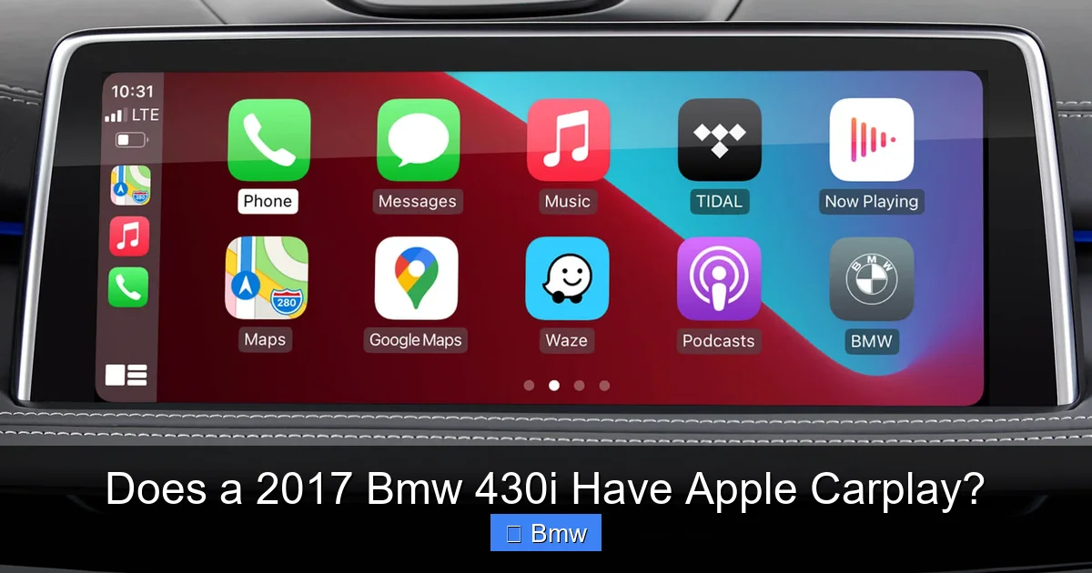 Does a 2017 Bmw 430i Have Apple Carplay?