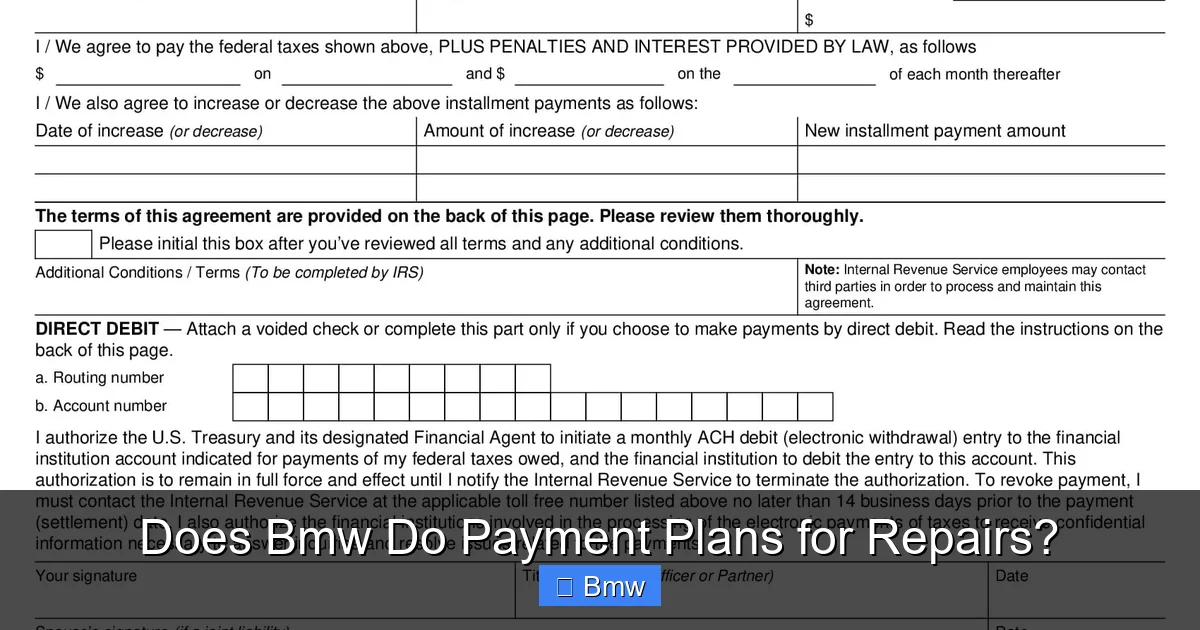 Does Bmw Do Payment Plans for Repairs?