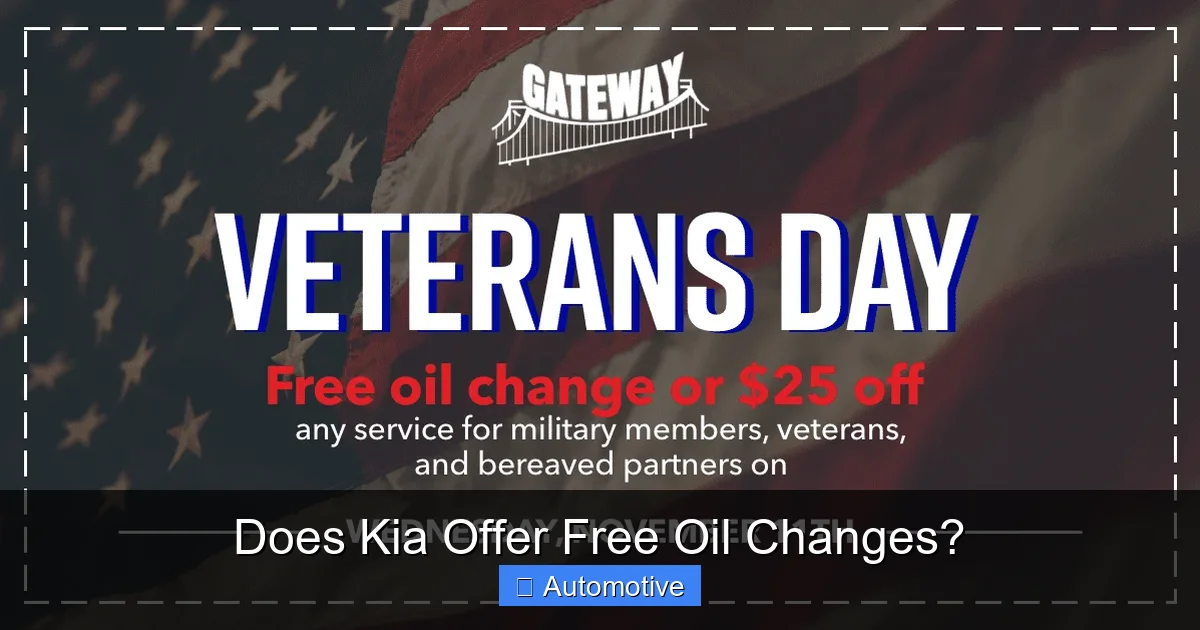 Does Kia Offer Free Oil Changes?