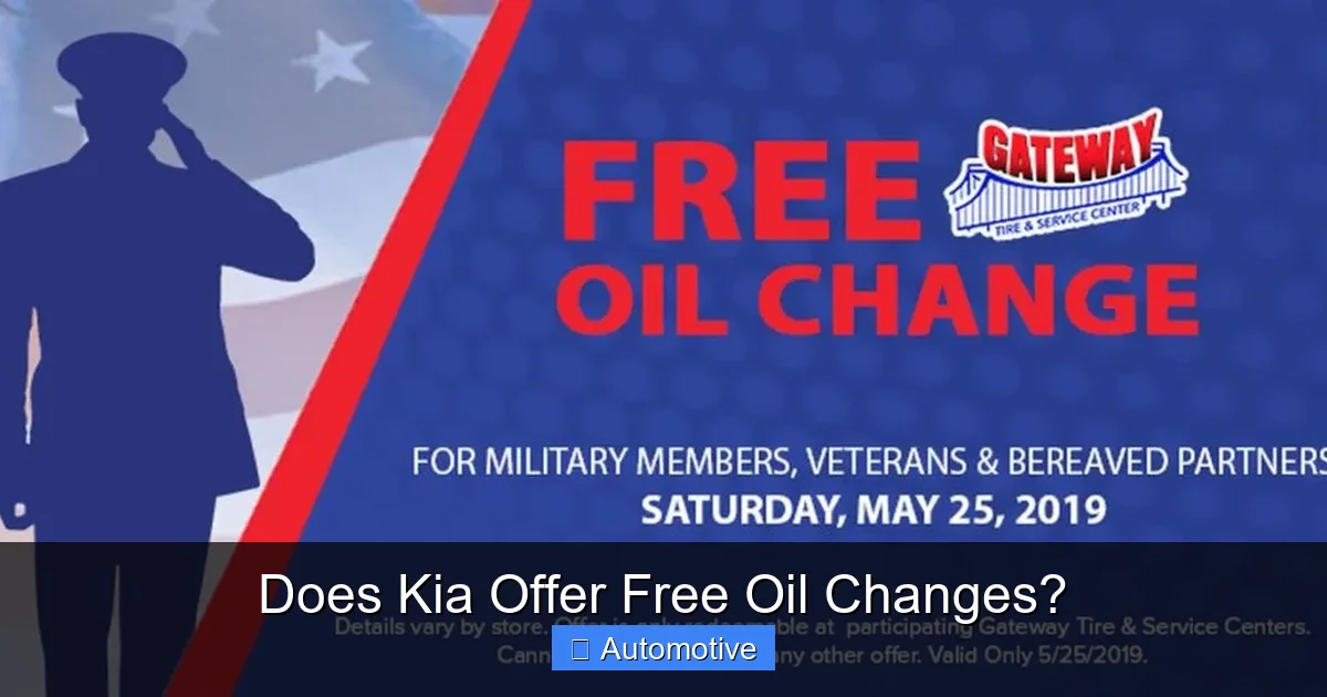Does Kia Offer Free Oil Changes?