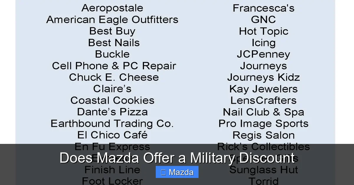 Does Mazda Offer a Military Discount