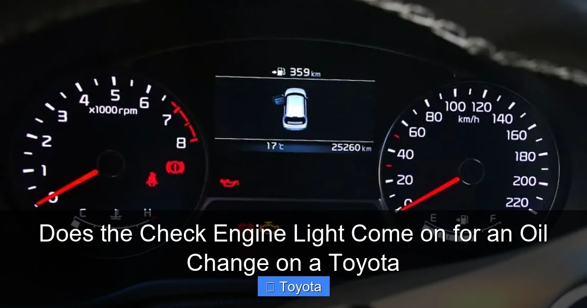 Does the Check Engine Light Come on for an Oil Change on a Toyota