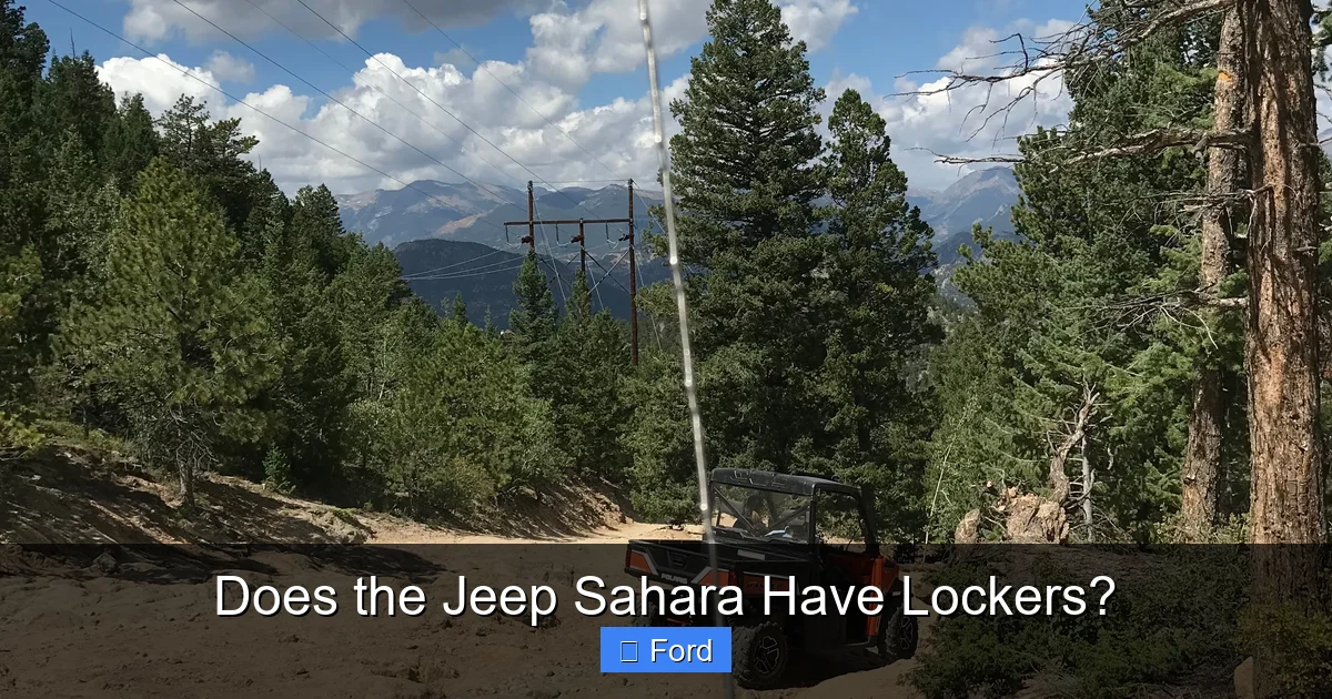 Does the Jeep Sahara Have Lockers?