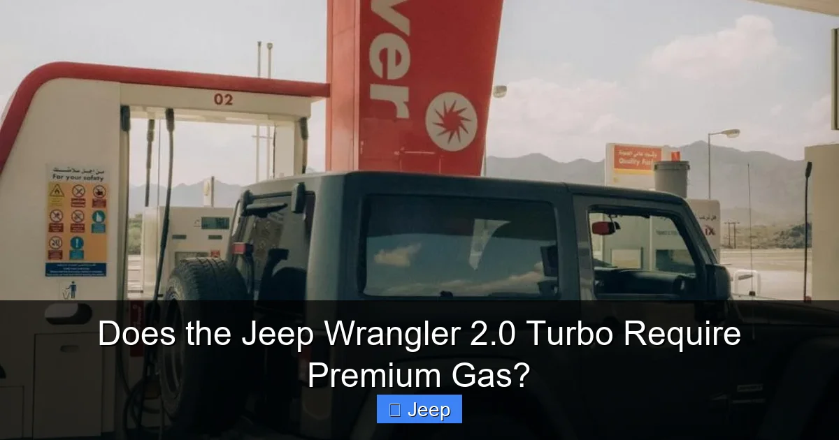 Does the Jeep Wrangler 2.0 Turbo Require Premium Gas?