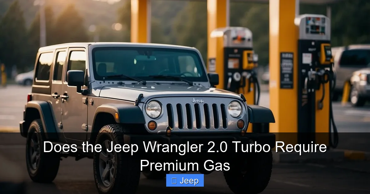 Does the Jeep Wrangler 2.0 Turbo Require Premium Gas