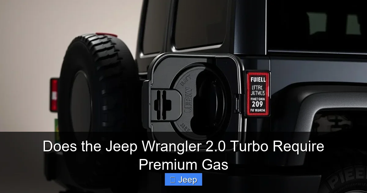 Does the Jeep Wrangler 2.0 Turbo Require Premium Gas