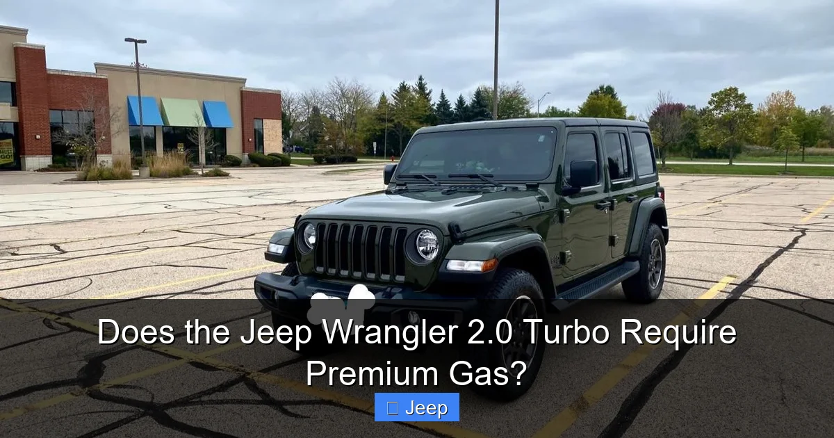 Does the Jeep Wrangler 2.0 Turbo Require Premium Gas?