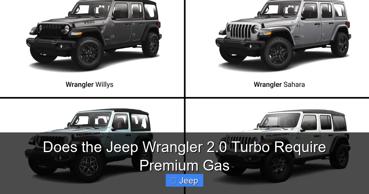 Does the Jeep Wrangler 2.0 Turbo Require Premium Gas