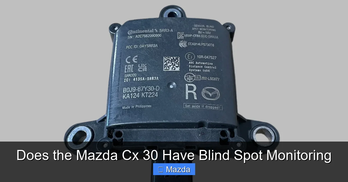 Does the Mazda Cx 30 Have Blind Spot Monitoring